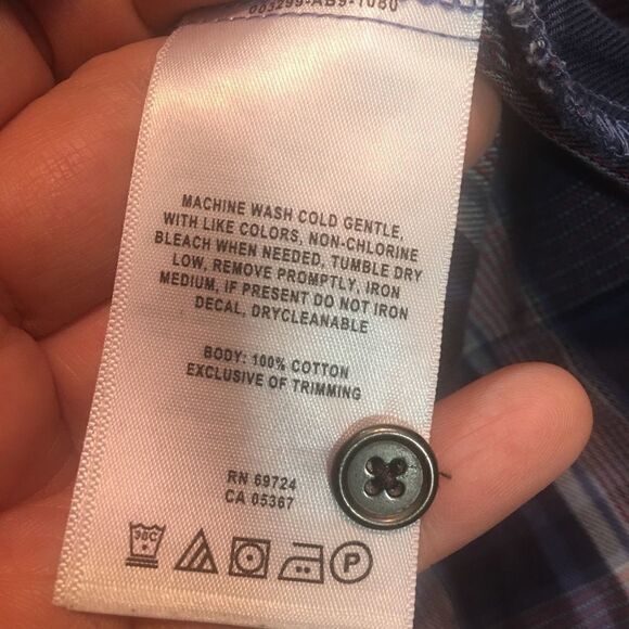 Columbia Plaid Long Sleeve Button Down Shirt Size Medium - Picture 5 of 6